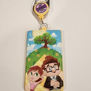 Loungefly Disney Pixar UP Carl & Ellie Picnic Retractable Lanyard ID Holder NEW